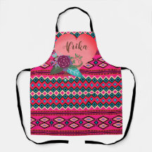Traditionell rosa en teal Zulu Folk Mönster