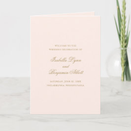 Traditionell rosablush formell elegant bröllop program