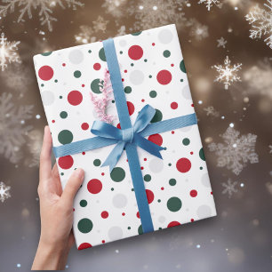 Traditionell rött och Grönt julpolka Punkt Presentpapper