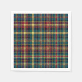 Traditionell Royal Scottish Tartan Randig Mönster Pappersservett