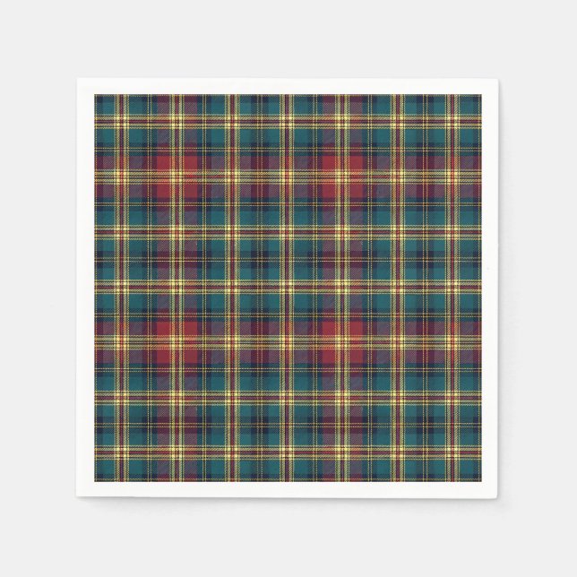 Traditionell Royal Scottish Tartan Randig Mönster Pappersservett (Framsidan)