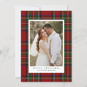 Traditionell Royal Stewart Tartan Plaid Foto Julkort