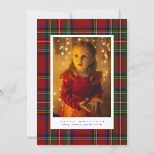 Traditionell Royal Stewart Tartan Plaid Foto Julkort