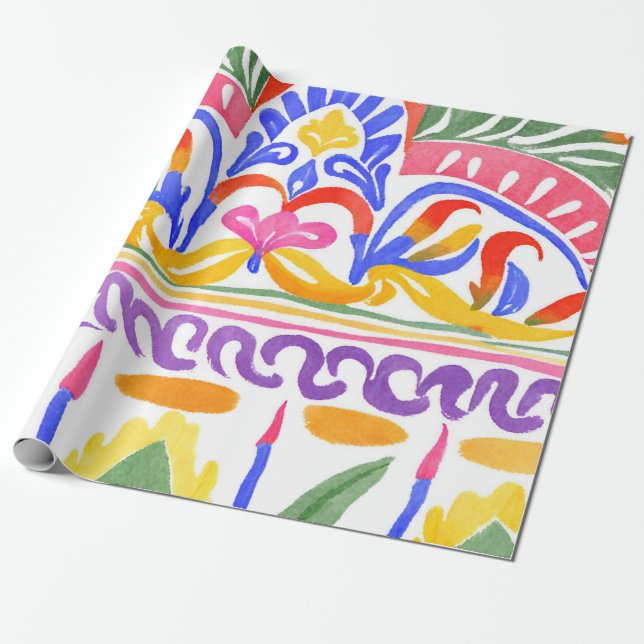 traditionell rumänsk dekant presentpapper (Utrullad)