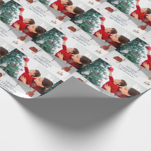 Traditionell Rustic 1-fotovinter-God jul Presentpapper