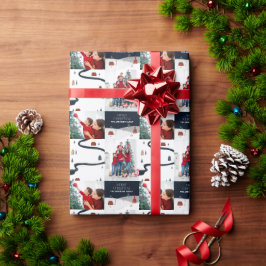 Traditionell Rustic 2-fotovinter-God jul Presentpapper