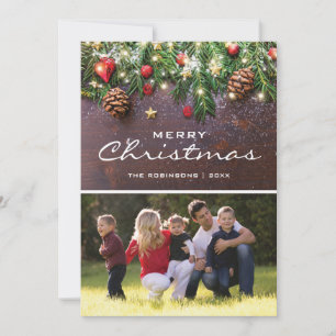 Traditionell Rustik Julfirande Fotografi Julkort