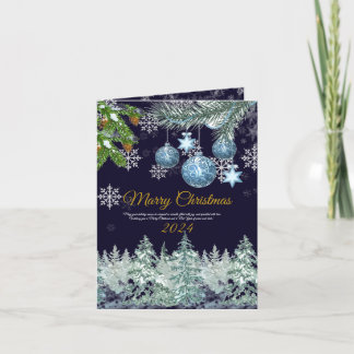 Traditionell rustik marinblå God Jul Helgkort