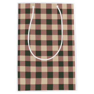 Traditionell rutig grön röd och beige inpackning