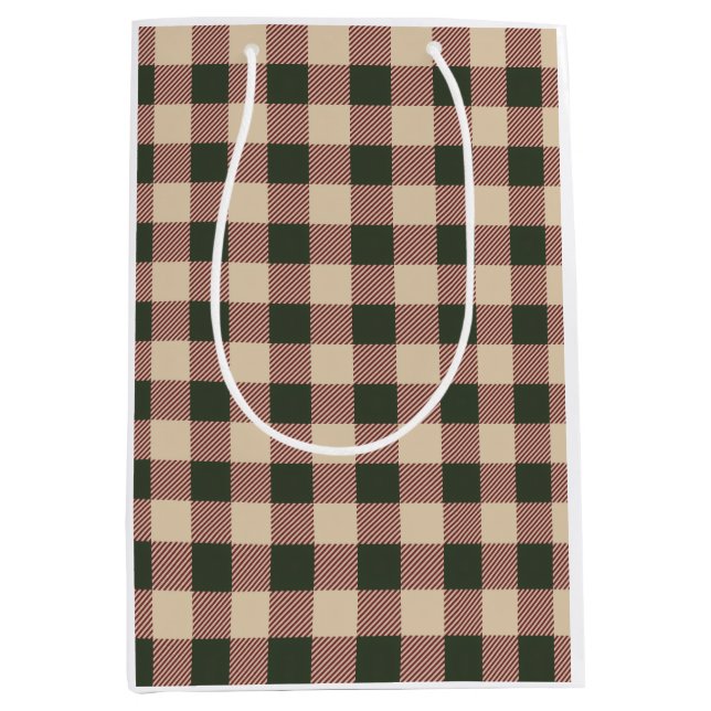 Traditionell rutig grön röd och beige inpackning (Framsidan)