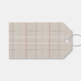 Traditionell Rutig Mysig Stuga Beige Jul Presentetikett