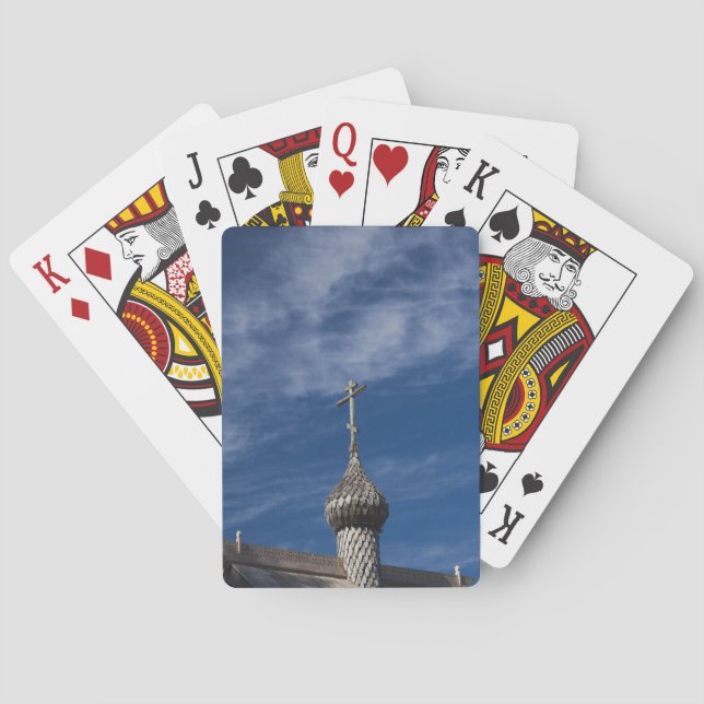 Traditionell rysk ortodox träkyrka casinokort (Baksidan)