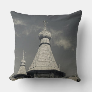 Traditionell rysk ortodox träkyrka kudde