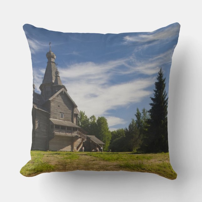 Traditionell rysk ortodox träkyrka kudde (Framsida)