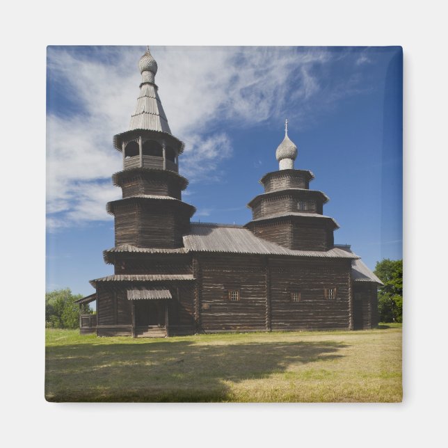 Traditionell rysk ortodox träkyrka magnet (Framsidan)