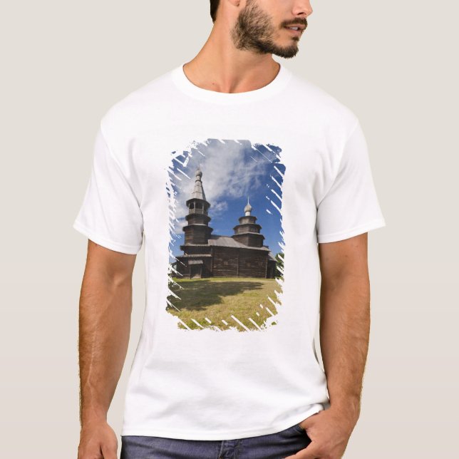 Traditionell rysk ortodox träkyrka tee (Framsida)