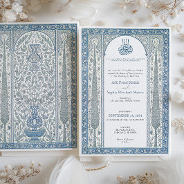 Traditionell safir Cream Iznik Tile-muslim Inbjudningar