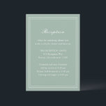 Traditionell Sage Grönt Timless Bröllop Tilläggskort<br><div class="desc">Kort för hölje i elegant bröllop med enkel och klassisk utformning.</div>