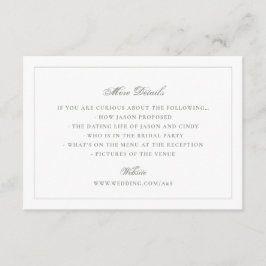 Traditionell Sagegrön bröllopswebbplats Tilläggskort