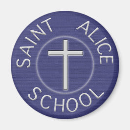 Traditionell Saint Alice Blue och White Patch Magnet