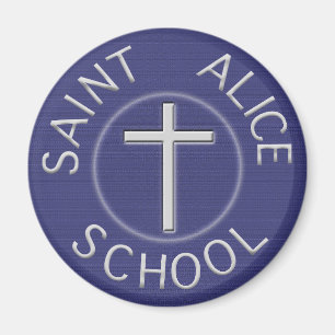 Traditionell Saint Alice Blue och White Patch Magnet