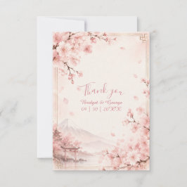 Traditionell Sakura Bröllop Mount Fuji Elegans Tack Kort
