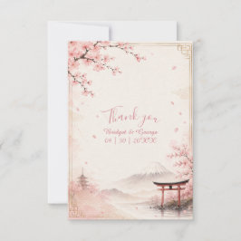 Traditionell Sakura Bröllop Mount Fuji Elegans Tack Kort