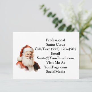 Traditionell Santa Claus Affärs Tacksamhetskort Tack Kort