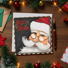 Traditionell Santa God Jul Högtid Julkort
