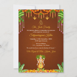 Traditionell Satyanarayana Katha Pooja-inbjudan Inbjudningar