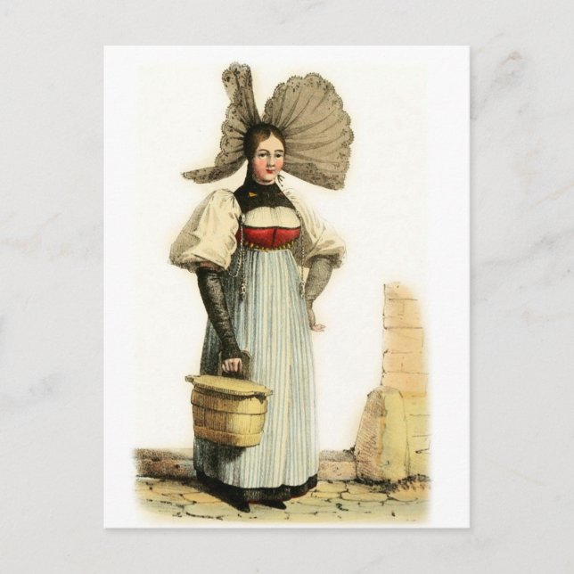 Traditionell schweizisk dräkt i Bern Vykort (Framsida)