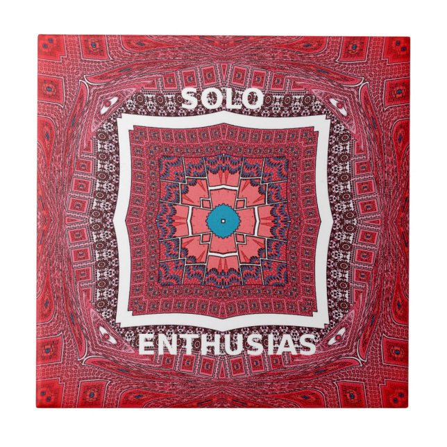 Traditionell Sindhi Culture Ajrak Mönster Art Prin Kakelplatta (Framsidan)