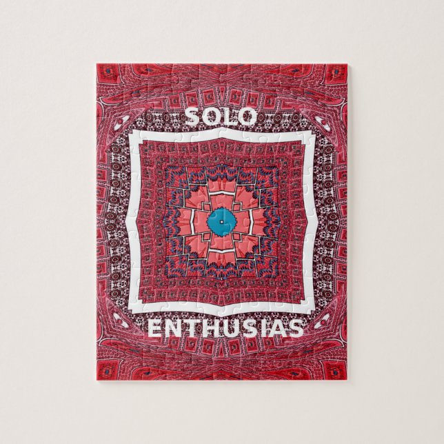 Traditionell Sindhi Culture Ajrak Mönster Art Prin Pussel (Vertikal)