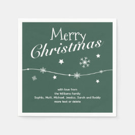 Traditionell - skalad Grönt - julklackor Pappersservett