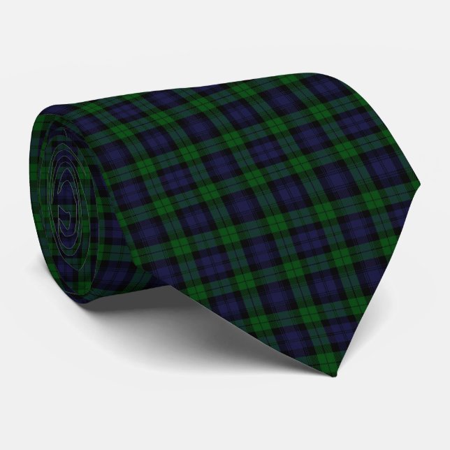 Traditionell skotsk Black Watch Tartan Plaid Slips (Rullad)