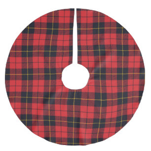Traditionell skotsk Klan Wallace Tartan Julgransmatta Borstad Polyester