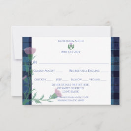 Traditionell skotsk Tartan Gräns & Thistle OSA Kort