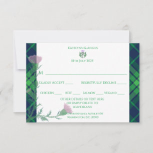 Traditionell skotsk Tartan Gräns & Thistle OSA Kort