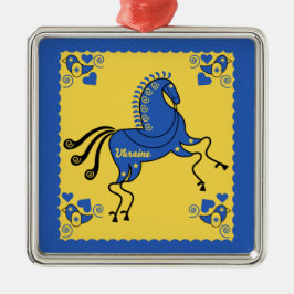 Traditionell slavisk folkbild i Ukraina Julgransprydnad Metall