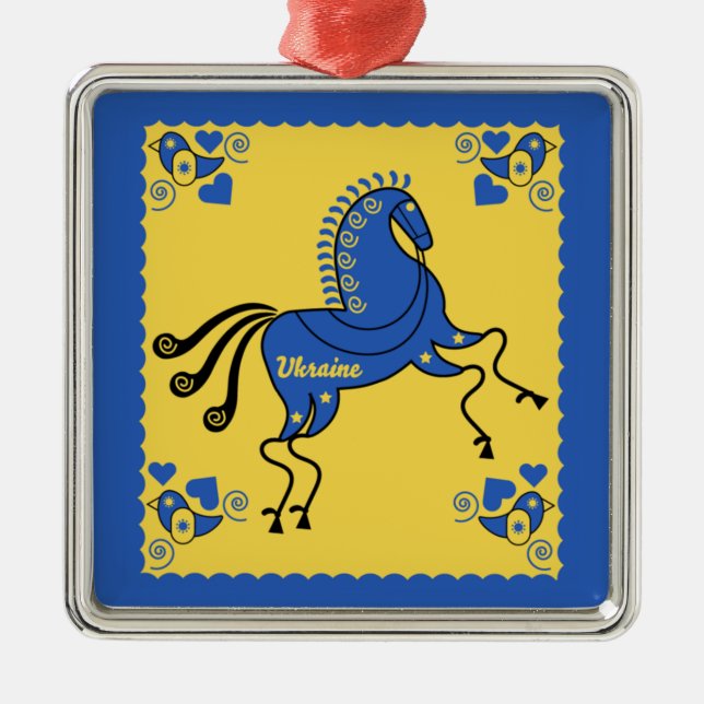 Traditionell slavisk folkbild i Ukraina Julgransprydnad Metall (Framsidan)