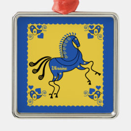 Traditionell slavisk folkbild i Ukraina Julgransprydnad Metall