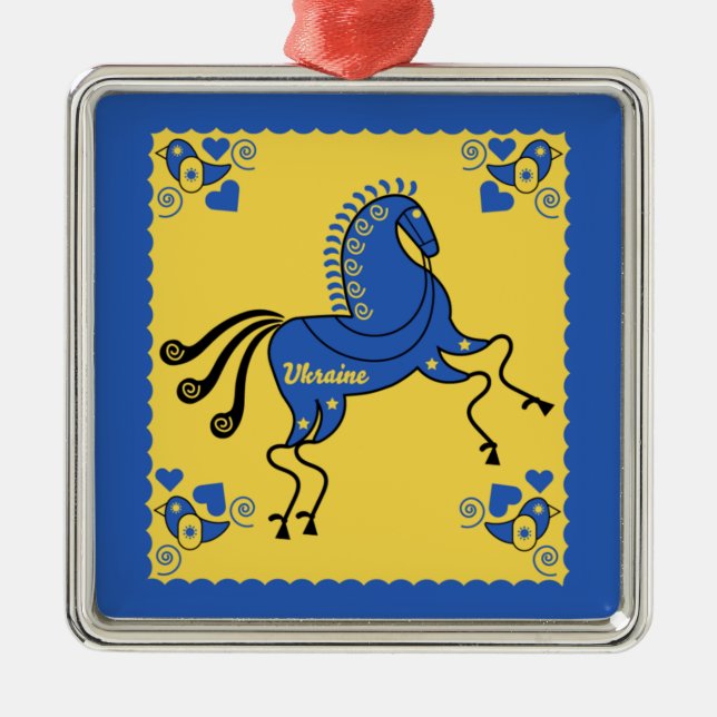 Traditionell slavisk folkbild i Ukraina Julgransprydnad Metall (Framsidan)