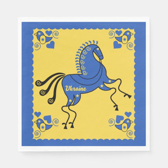 Traditionell slavisk folkbild i Ukraina Pappersservett (Framsidan)