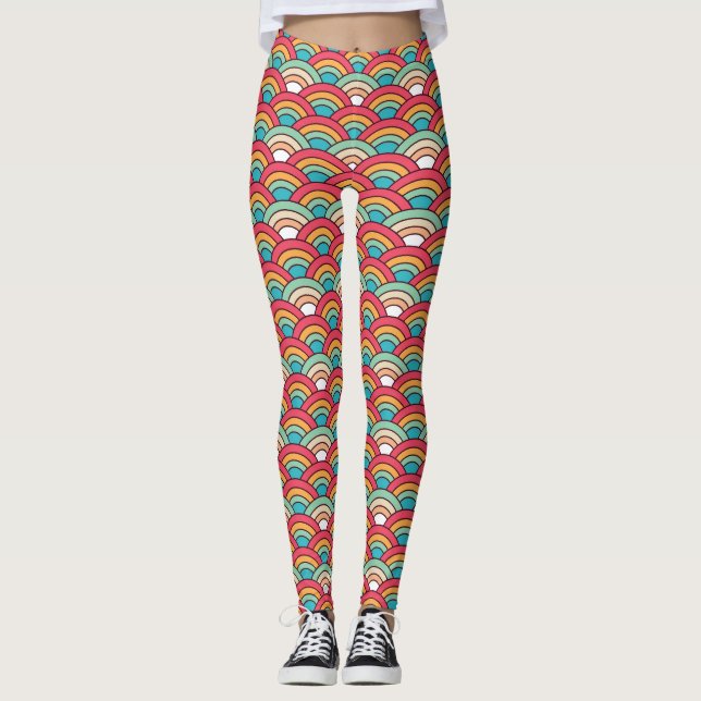 Traditionell, sömlös Elegant Mönster-design Leggings (Framsida)