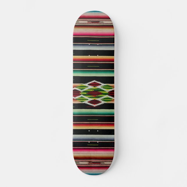 Traditionell spansk Fiesta Serape för mexicansk Mini Skateboard Bräda 18,5 Cm (Framsida)