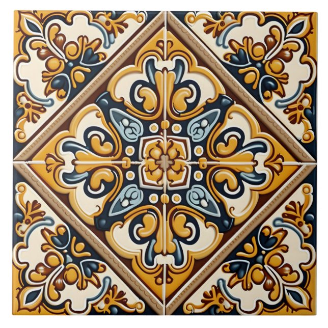 Traditionell spanska kakelplatta (Framsidan)
