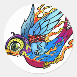 Traditionell Sparrow-etikett Runt Klistermärke