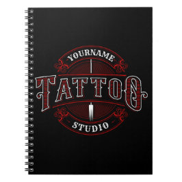 Traditionell Stil ADD NAMN Tattoo Studio Shop Anteckningsbok