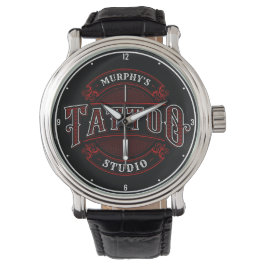 Traditionell Stil ADD NAMN Tattoo Studio Shop Armbandsur