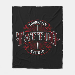 Traditionell Stil ADD NAMN Tattoo Studio Shop Fleecefilt
